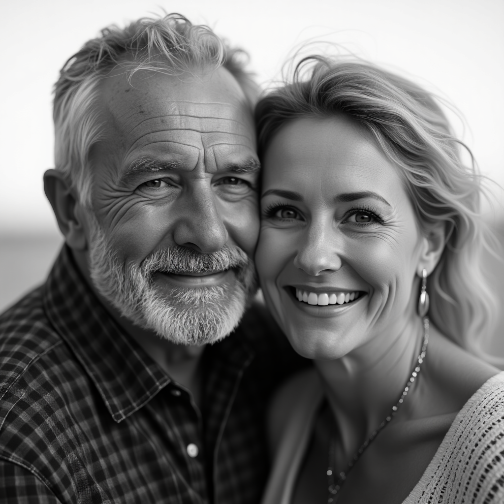 _ABSTRACT_image_of_a_middle-aged_couple_black_and_white_9c85da60-1db8-4b76-83aa-eabab7874e73 - SeniorLoveHub close up smiling couple