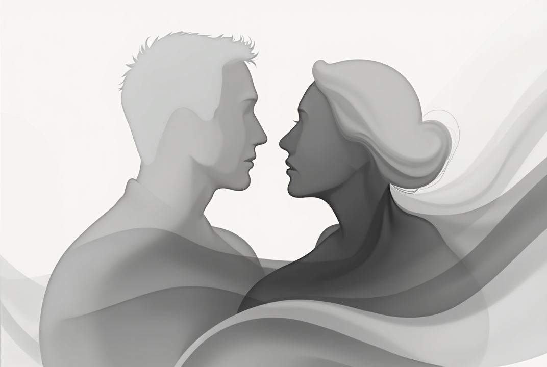 _abstract_grey_image_of_a_couple_50_years_of_age - SeniorLoveHub abstract image senior couple