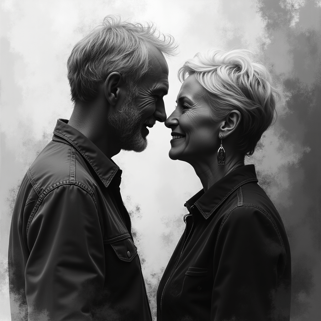 couple_over_50s_black_and_white_f - SeniorLoveHub couple close up over 50's