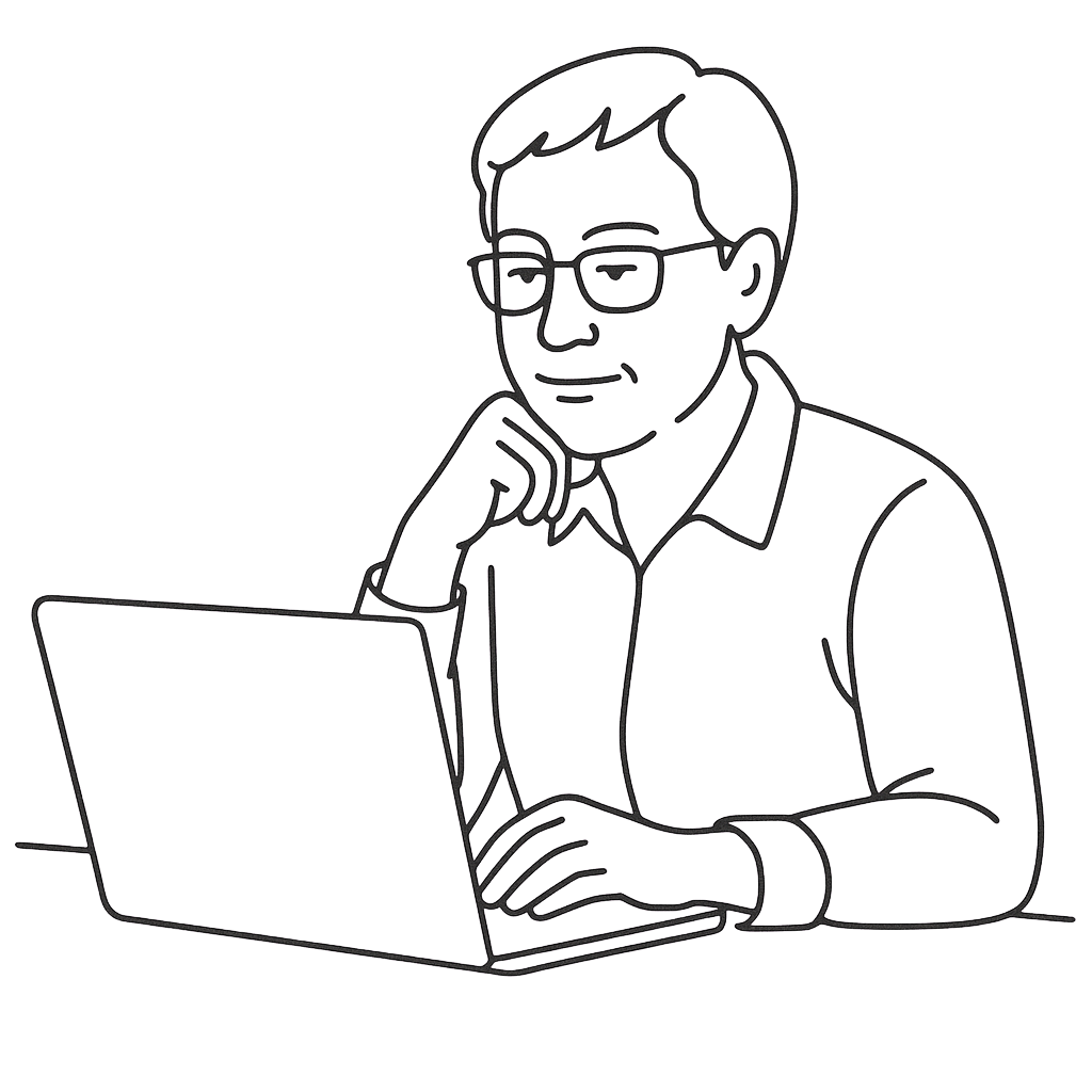 mature man in flowing conversation online